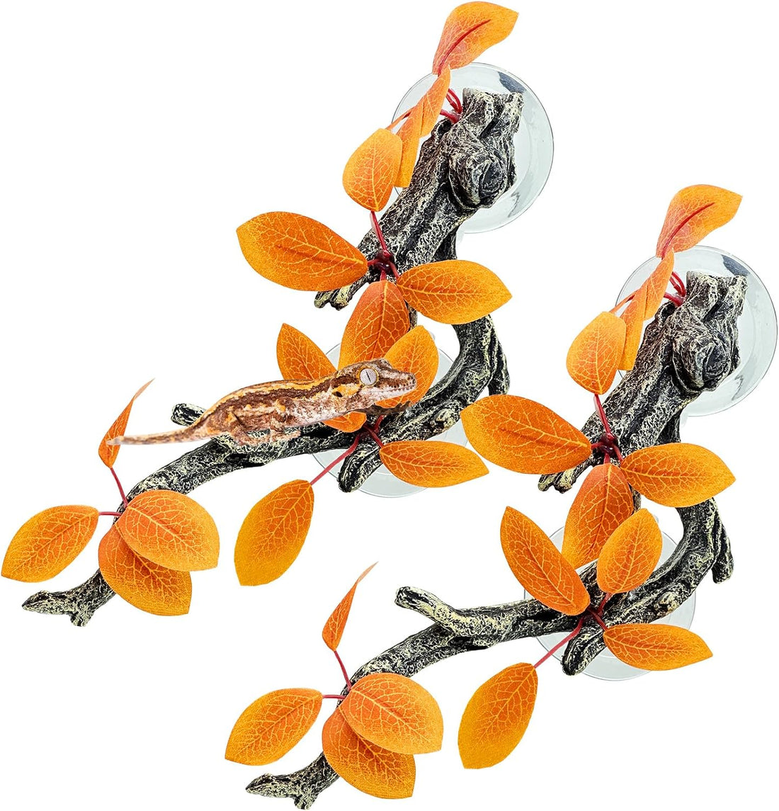 Fhiny Snake Climbing Branch, 2 PCS Resin Reptile Branches