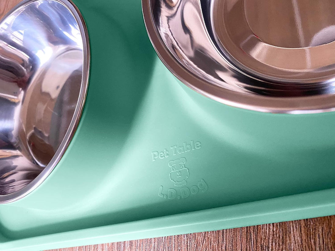 L.D.Dog Cat Food Bowls, Cat Bowls Non-Skid and Non-Spill Silicone
