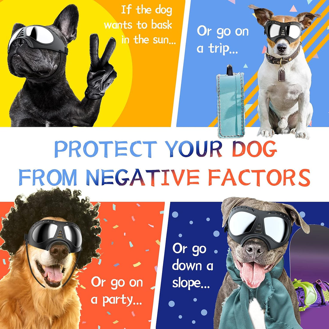 NVTED Dog Goggles Big Area Dog Sunglasses