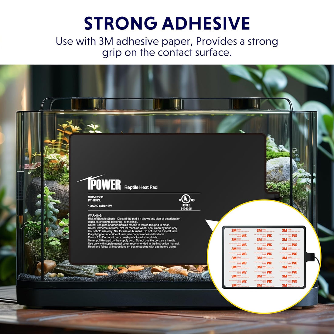 iPower Reptile Heat Pad 8 by12 Inch Under Tank Terrarium Warmer 16W