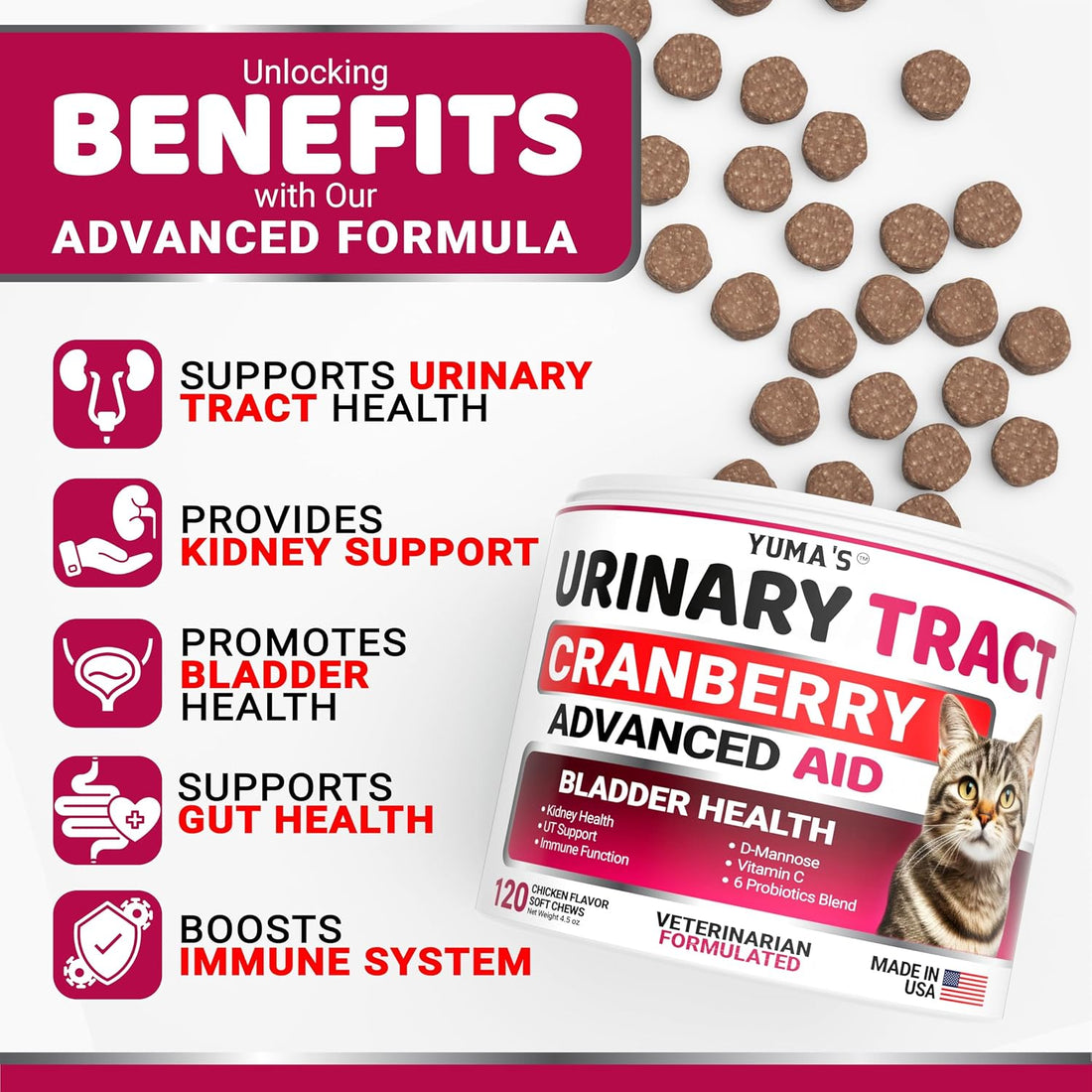 Cat Urinary Tract Health - Cranberry Supplement for Cats