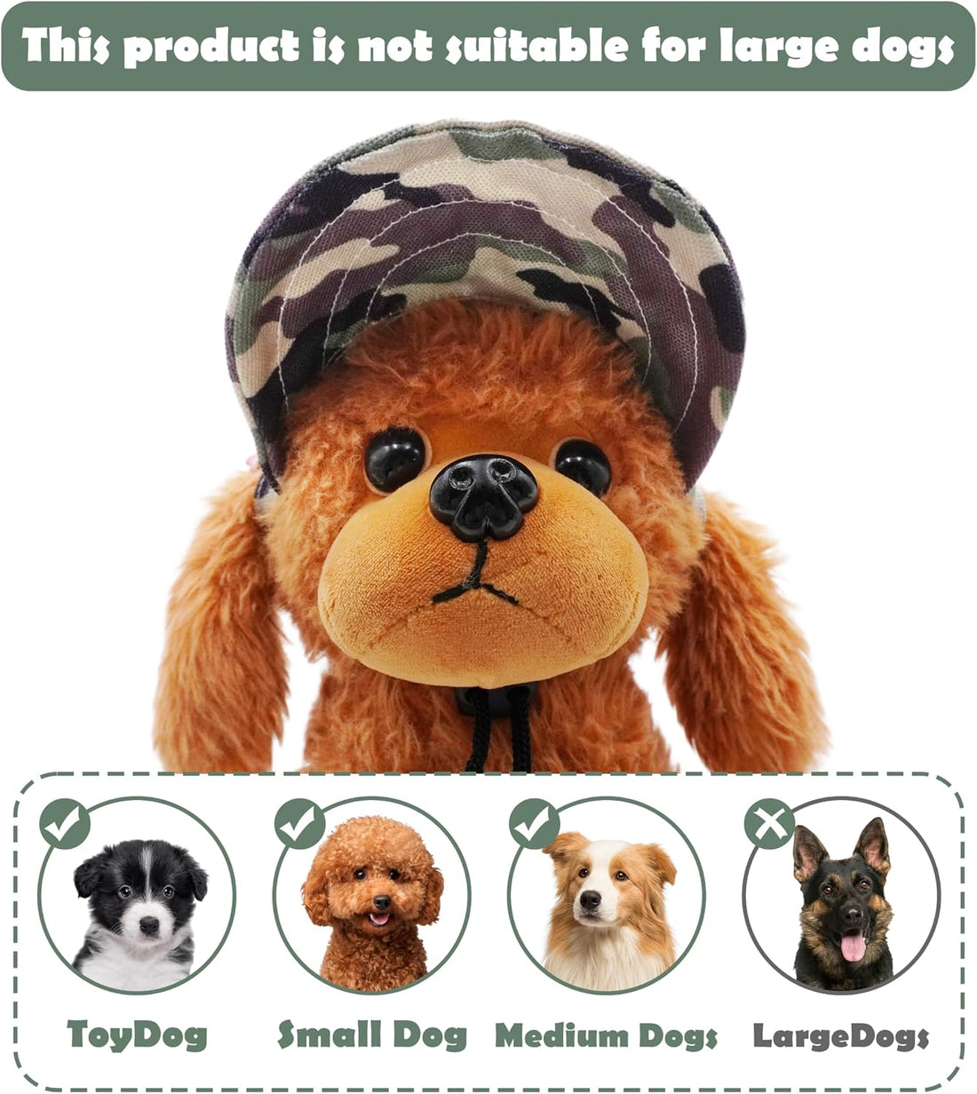 PET SHOW Camouflage Dog Baseball Cap for Extra Small Doggies Cats