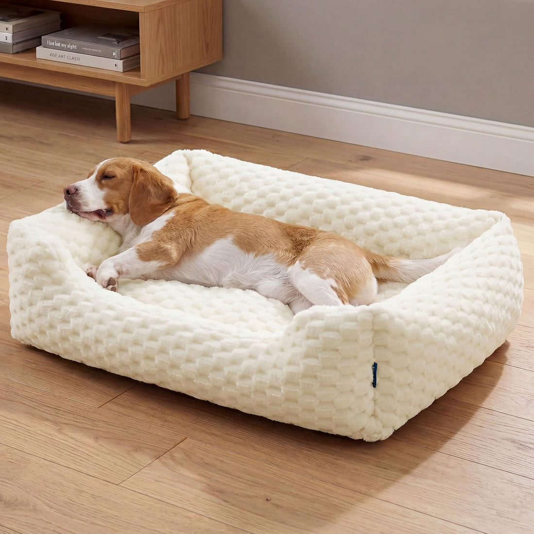Bedsure Washable Fluffy Cute Dog Beds for Small & Medium Dogs, 25in