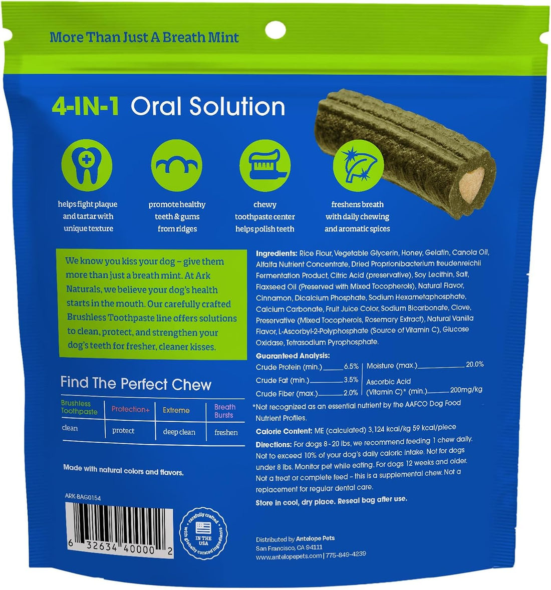 Ark Naturals Brushless Toothpaste, Dog Dental Chews for Small Breeds