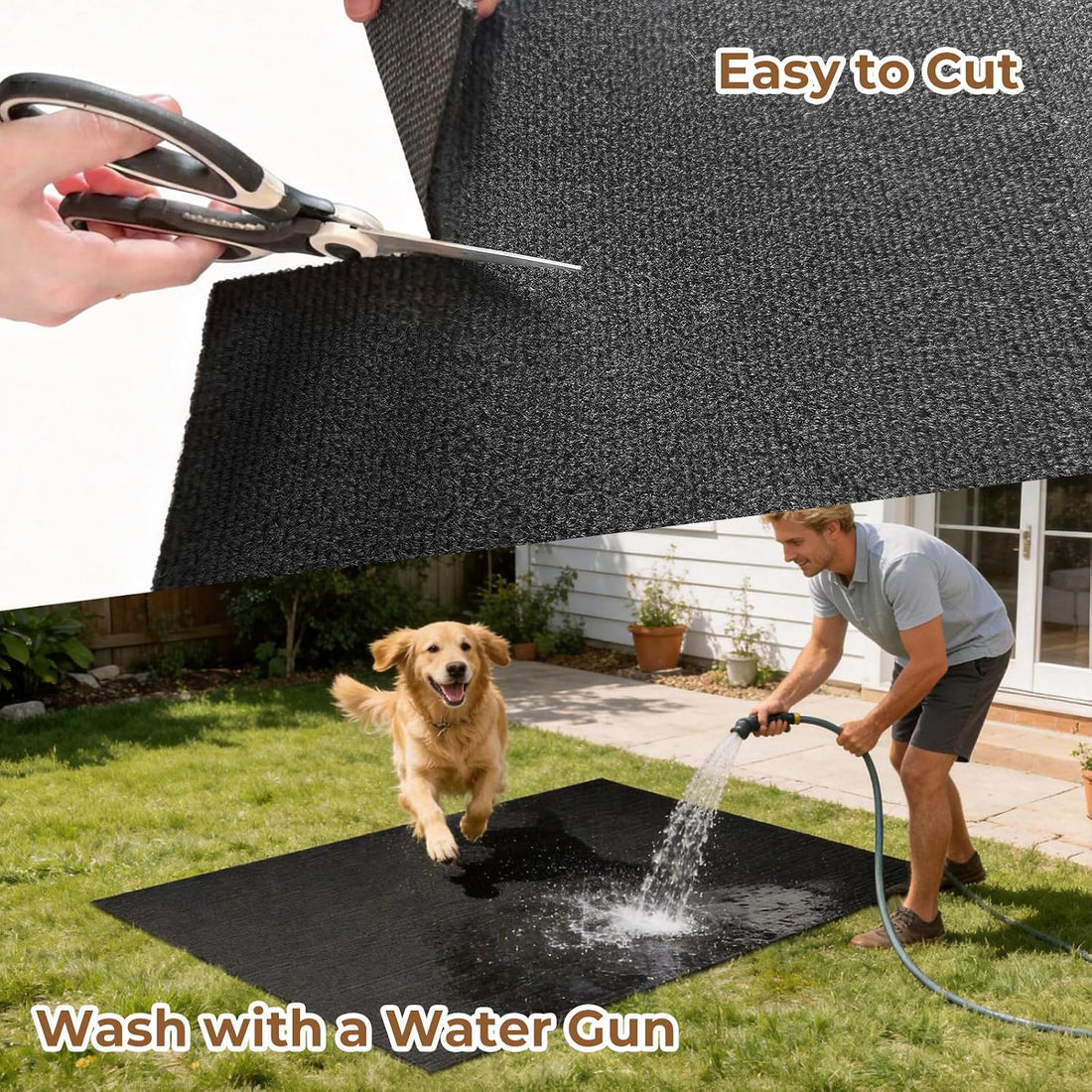 Dog Crate Mat, 24 in X 36 in Dog Playpen Mat Rubber Kennel Mat Extra