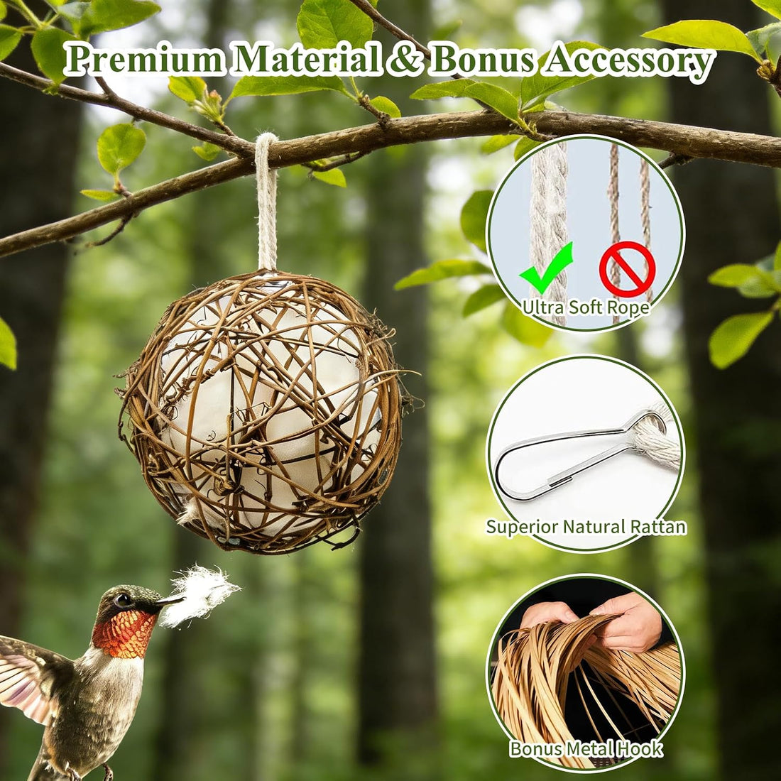 Gute Globe Hummingbird Nesters, Hummingbird Nesting Houses Set of 2