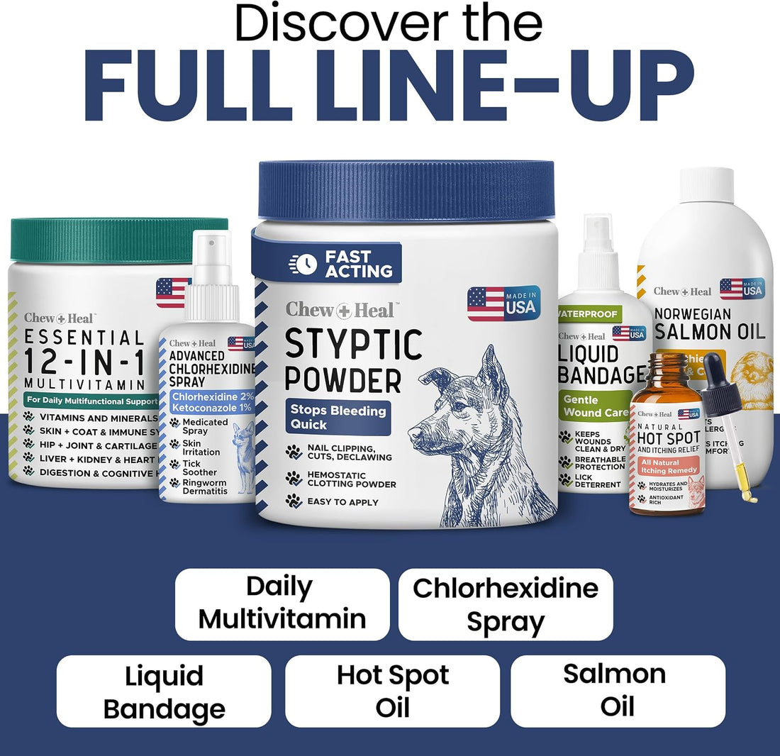 Styptic Powder for Dogs & Cats - Quick Stop Bleeding - 1.5 oz