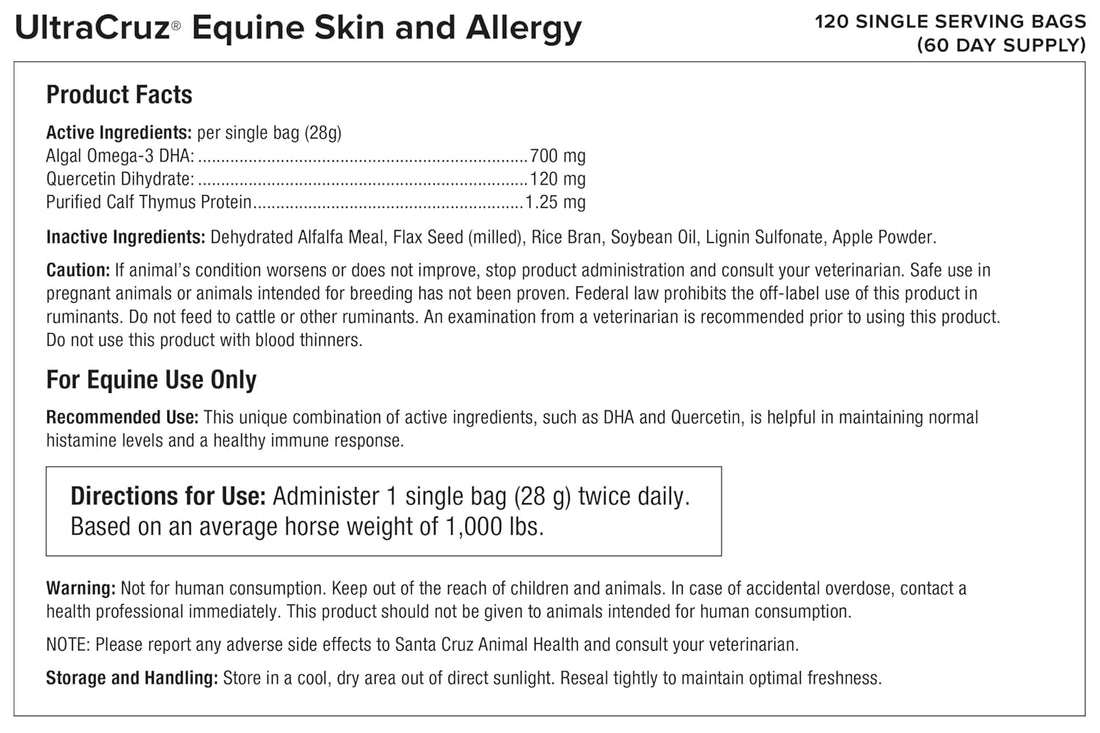 UltraCruz® Equine Skin and Allergy, 120 Singles