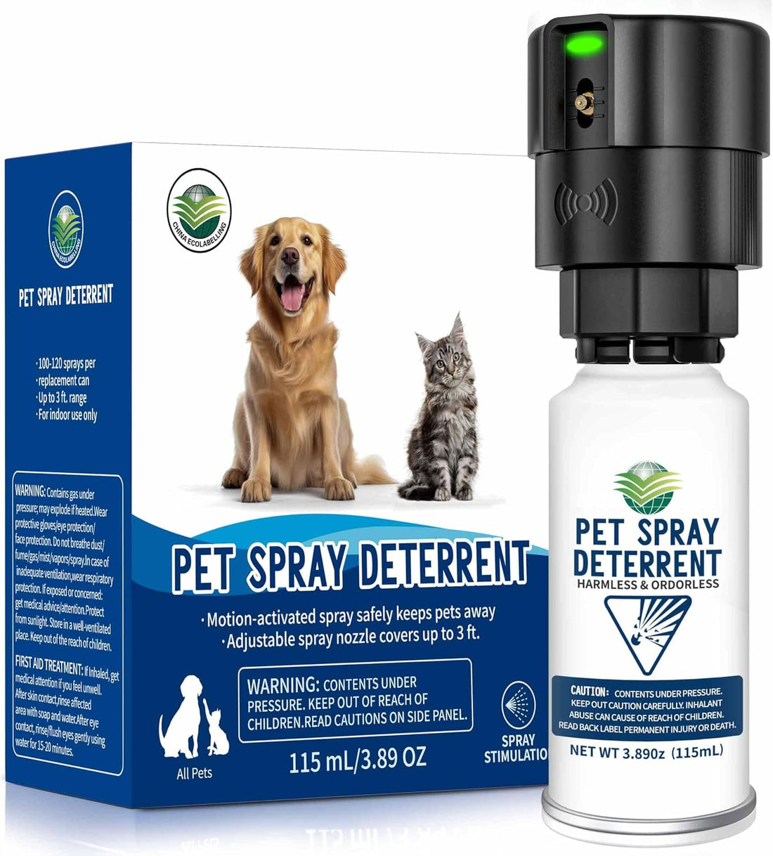 Motion Activated Pet Deterrent Spray System for Cats & Dogs, Odorless