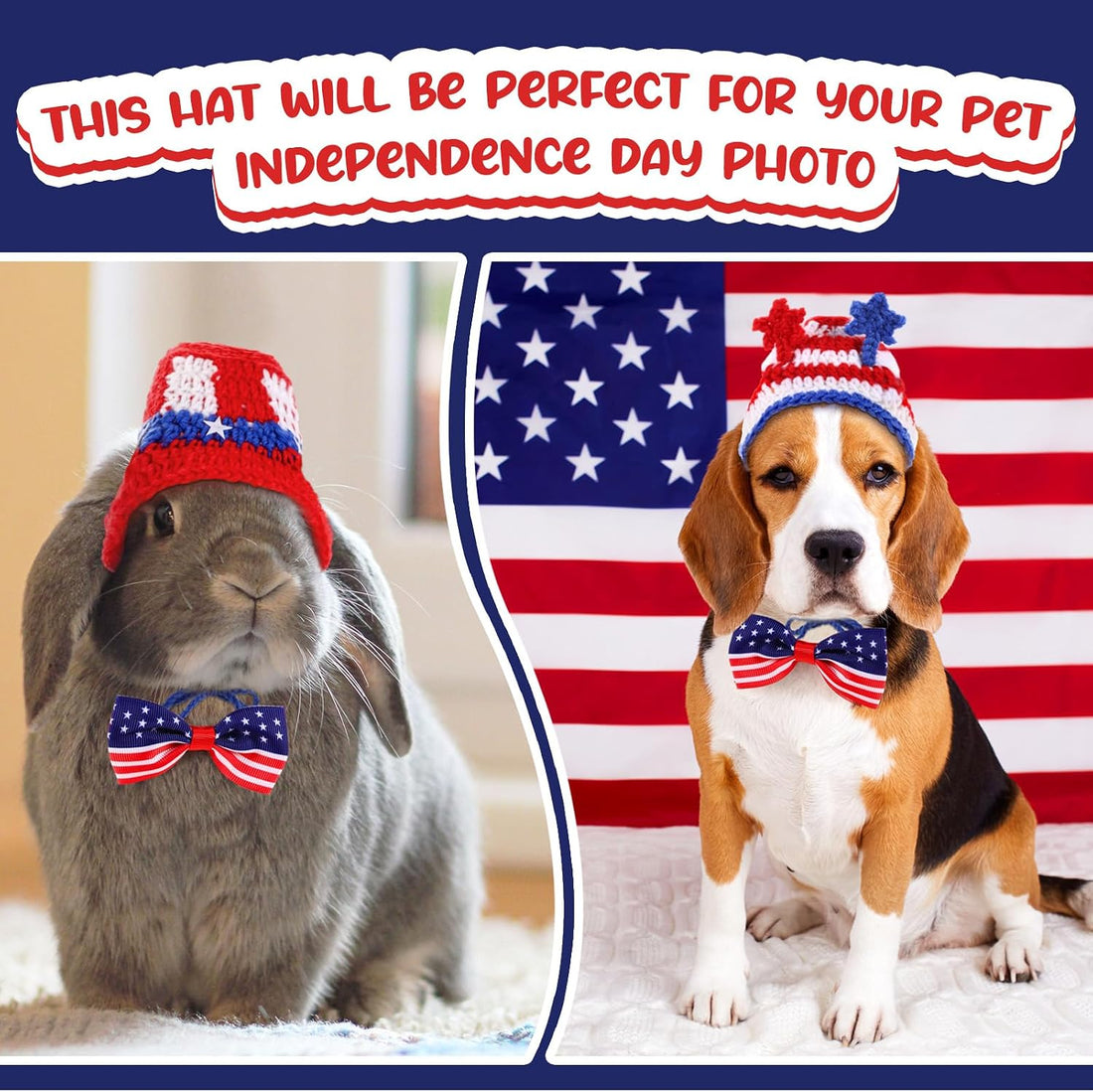 Ganeen 4 Pcs Independence Day Cat Costume 250 Anniversary 4th of July