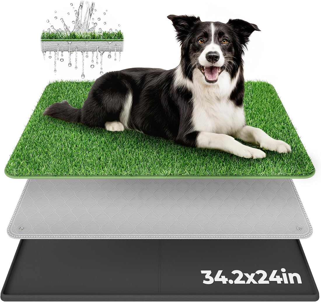 BurgeonNest Dog Grass Pad with Tray 34.2"x24"