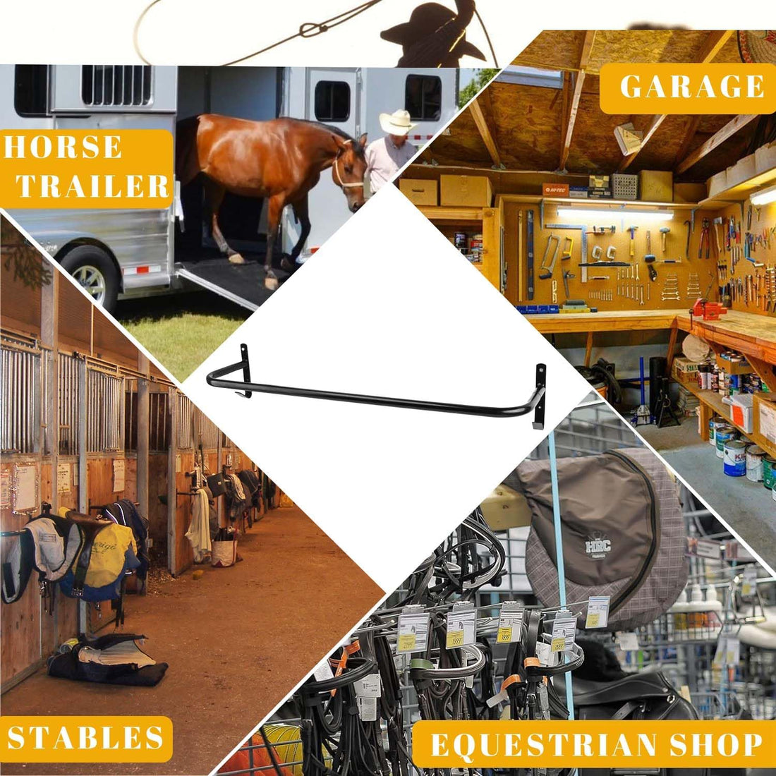 2Pcs Blanket Rack Wall Mounted Removable Horse Blanket Bar, 34 Inch