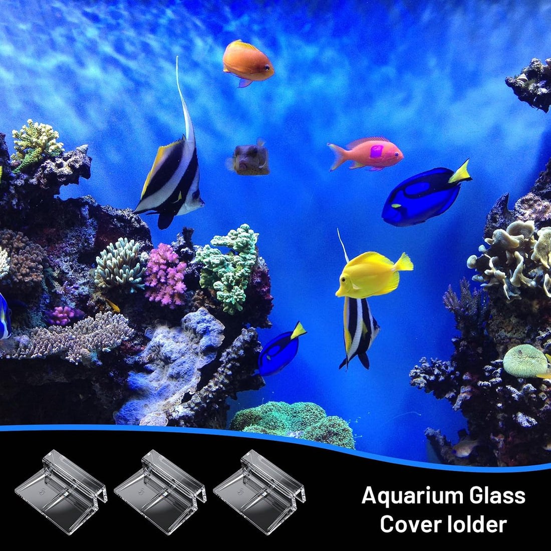 LLOUSSAK 8 Pcs Aquarium Lid Clips, Clear Acrylic Fish Tank Lid Holder