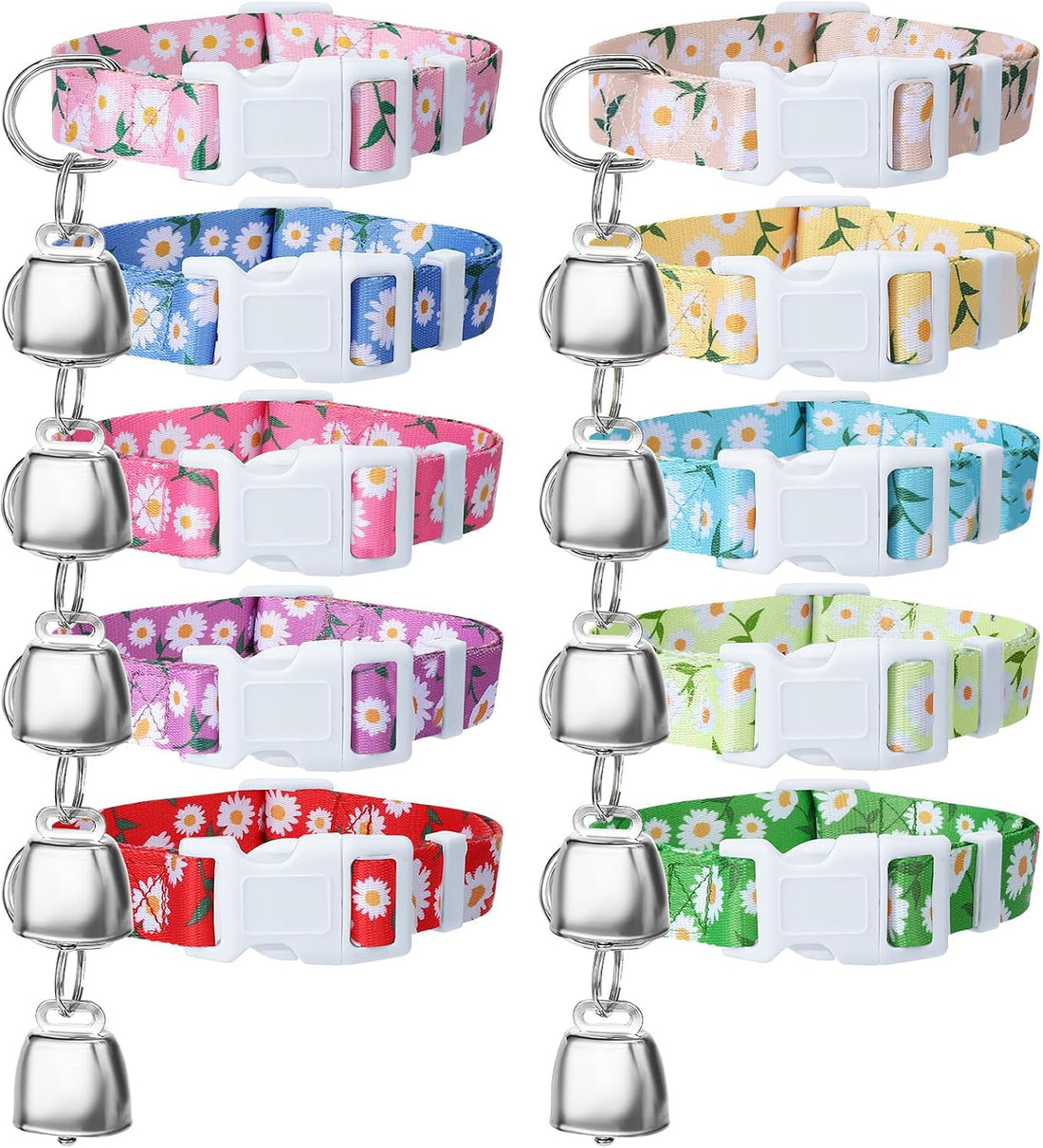 10 Pack Floral Goat Collars Adjustable Grazing Collar with Copper