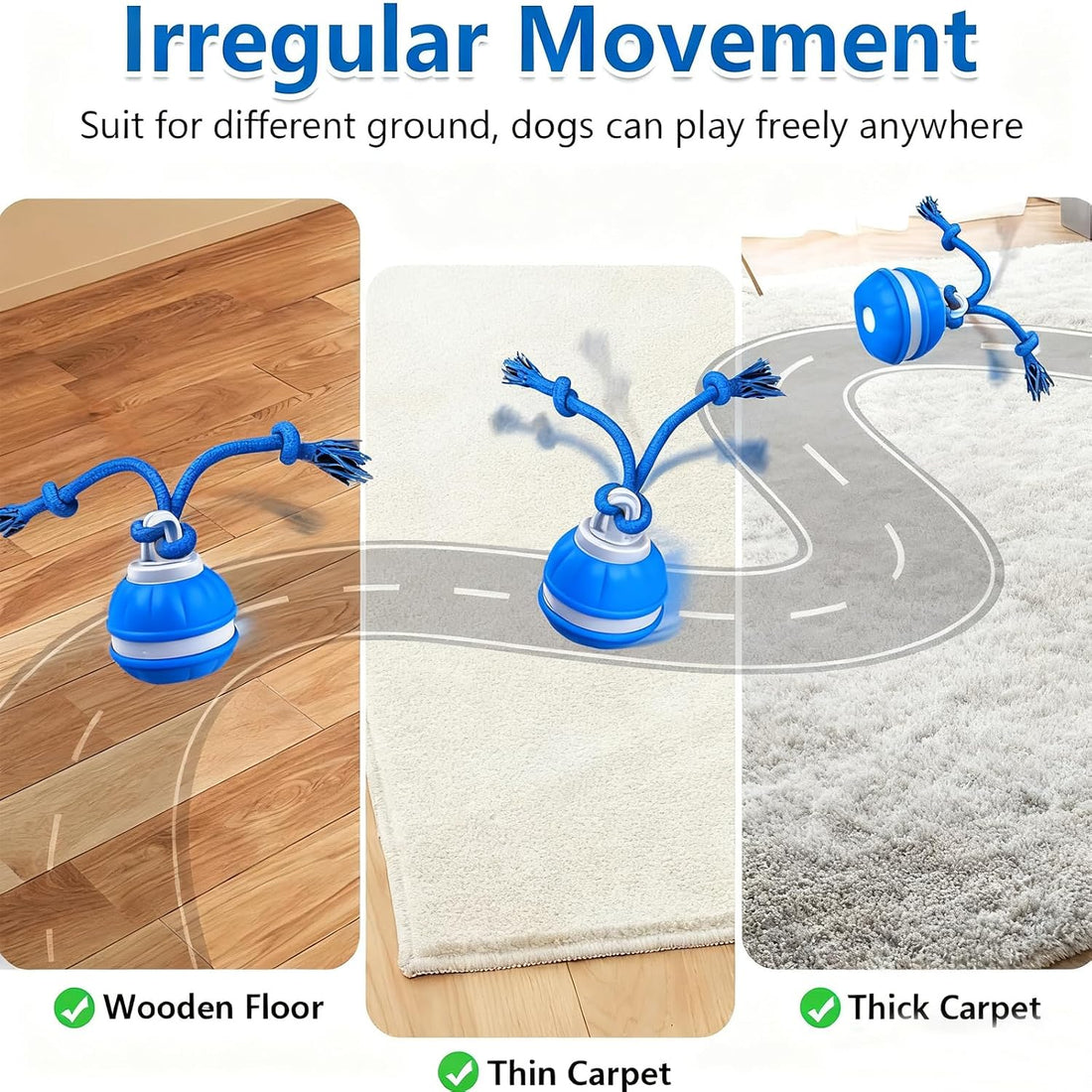 P06 Smart Interactive Dog Toys Dog Balls with Rope for Small Medium
