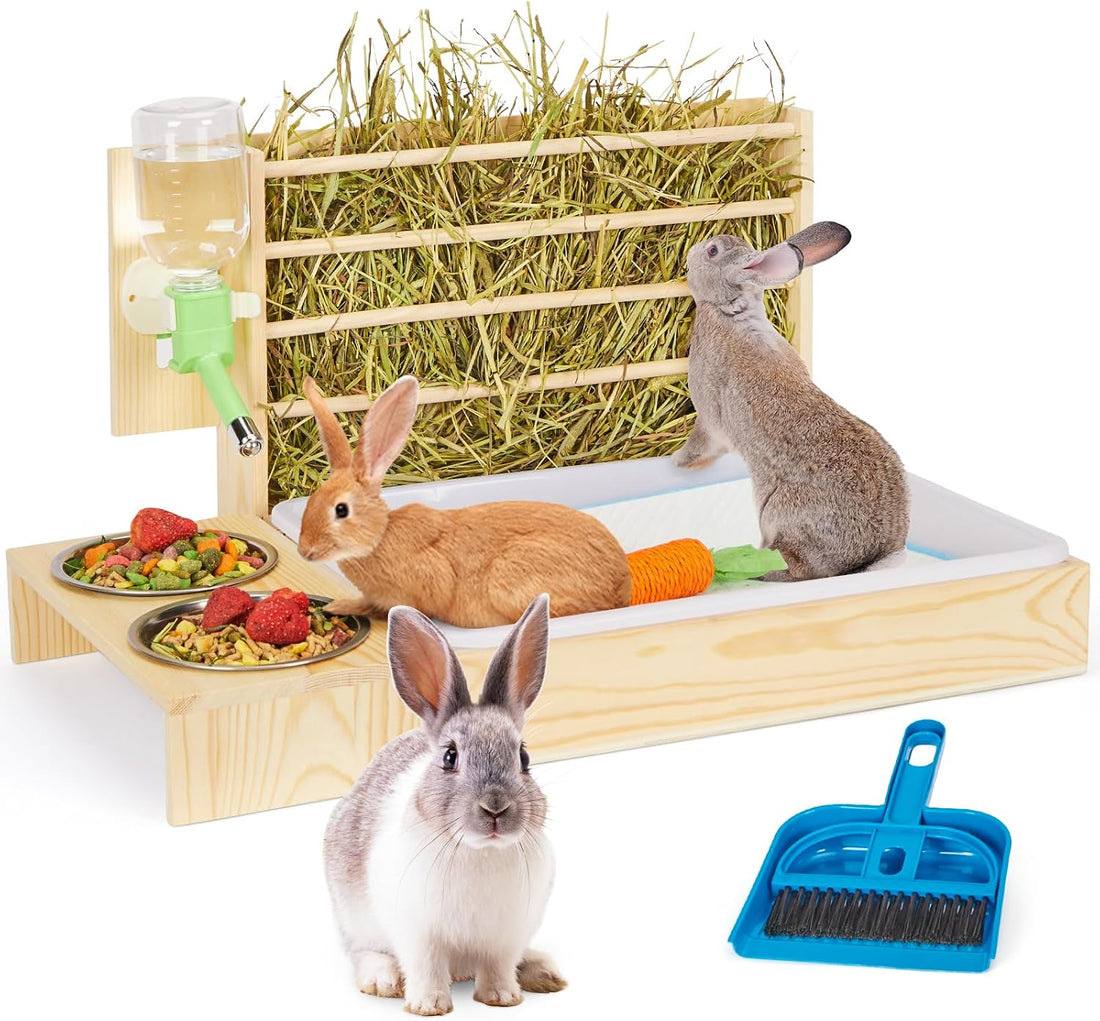 4 in 1 Rabbit Hay Feeder with Litter Box