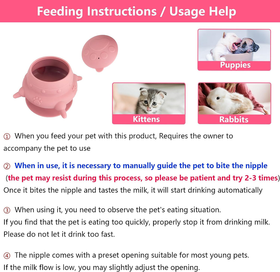 Newborn Puppy and Kitten Feeder, Milk Feeding Bowl