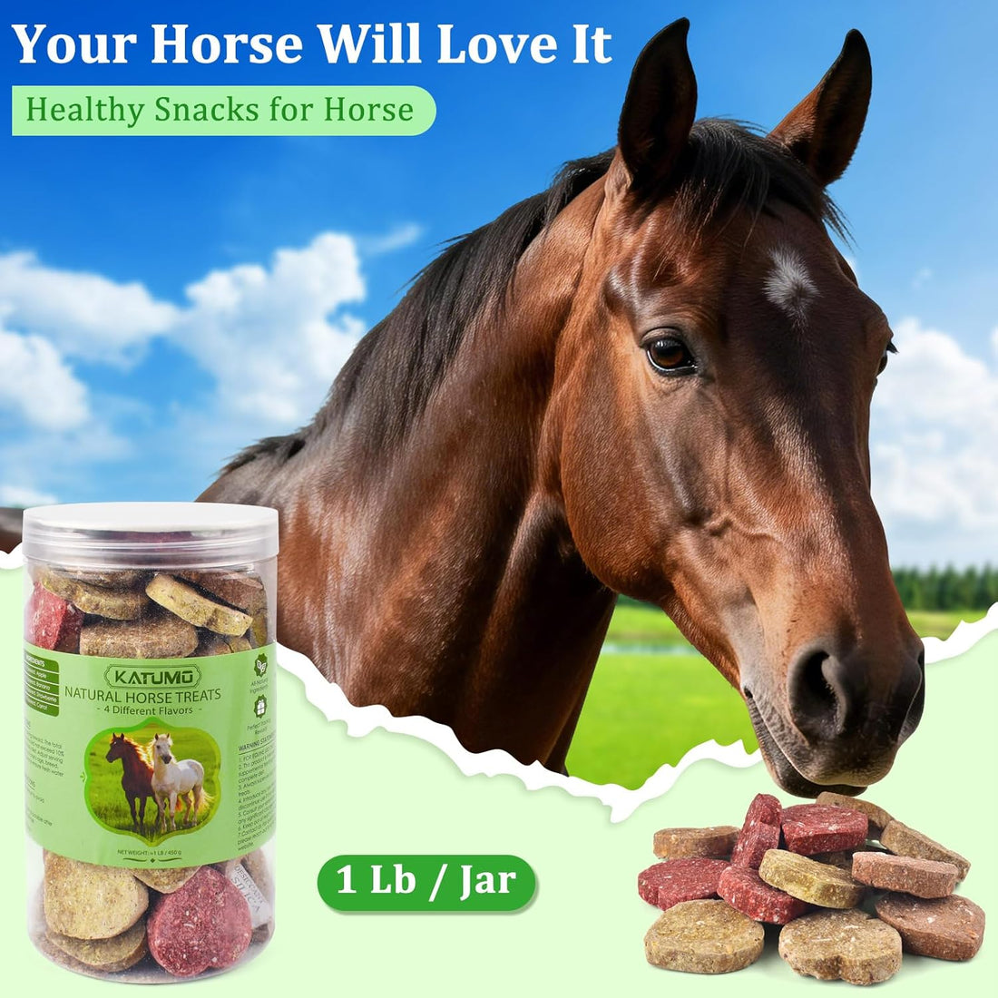 KATUMO Horse Treats, Made with Apple Banana Strawberry and Carrot