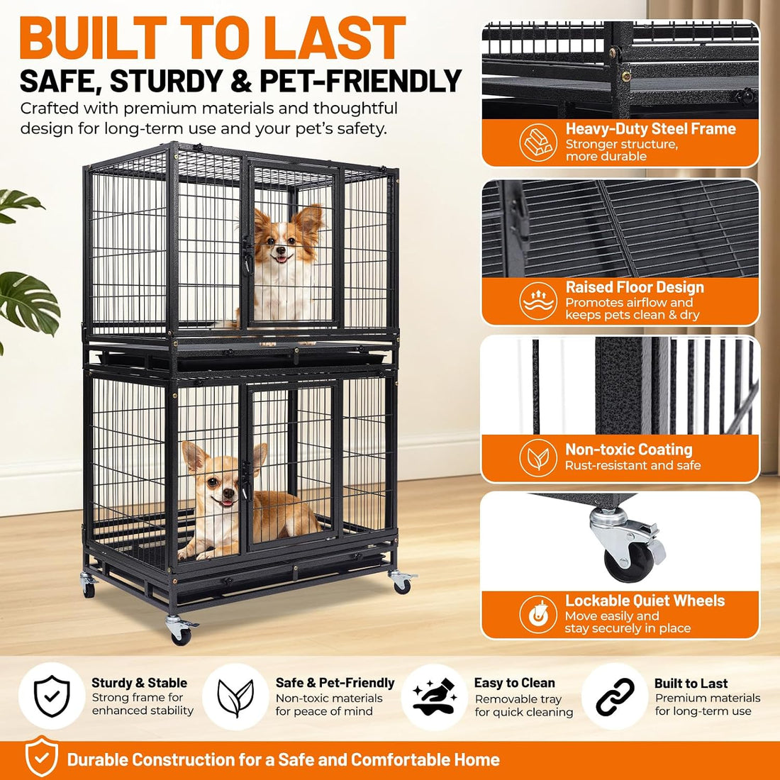Homey Pet 31" Stackable Dog Crates
