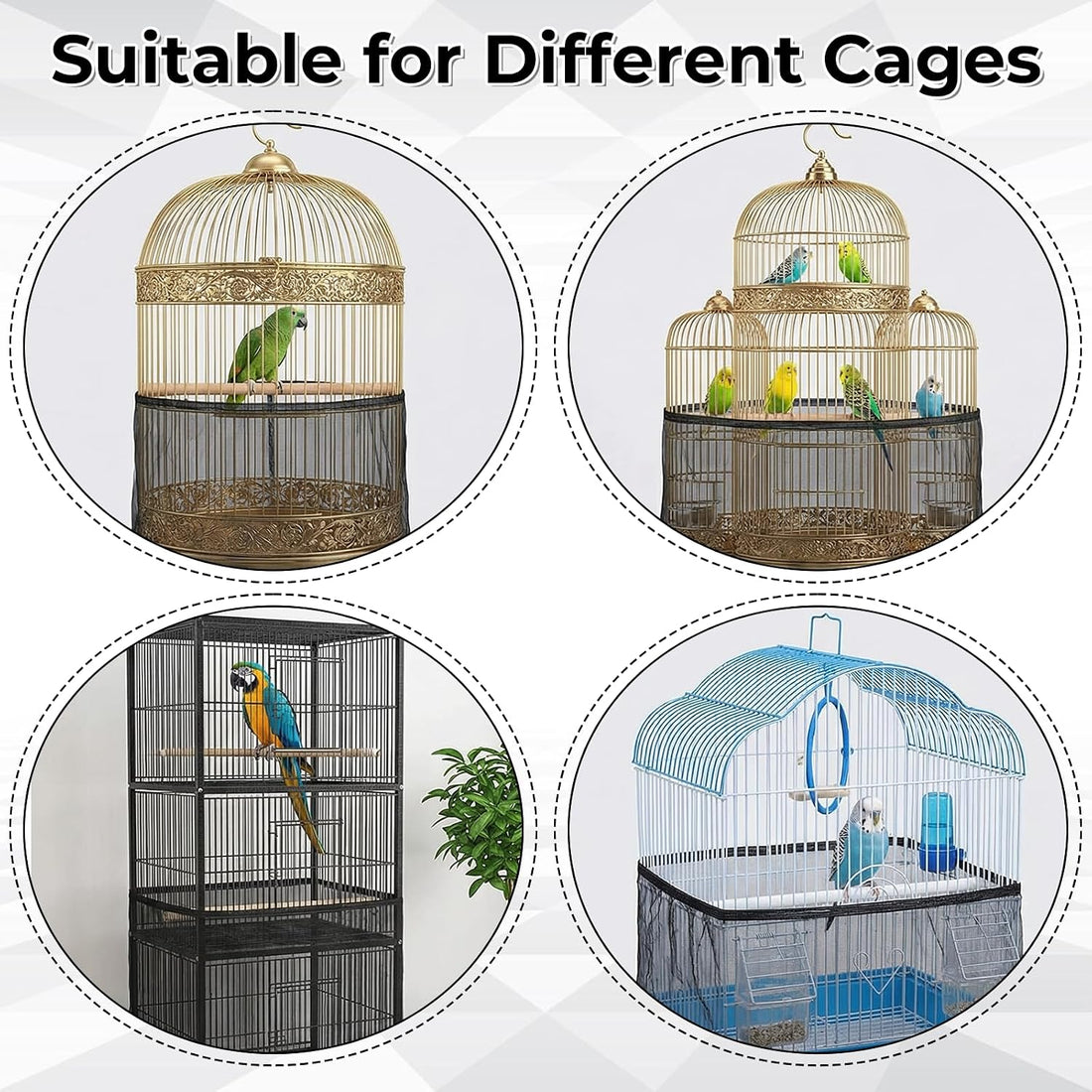 Falzqq Large Bird Cage Cover Bird Cage Seed Catcher 118 x 31 Inches