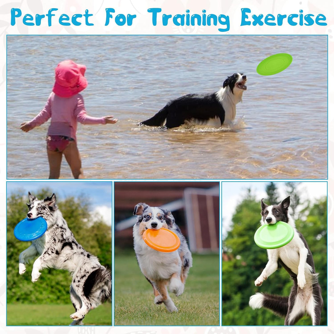 18 Pack Dog Flying Discs, Soft TPR Rubber Flyer Toys for Small Medium