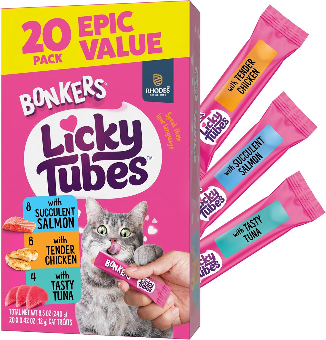 Bonkers Licky Tubes Chicken, Salmon