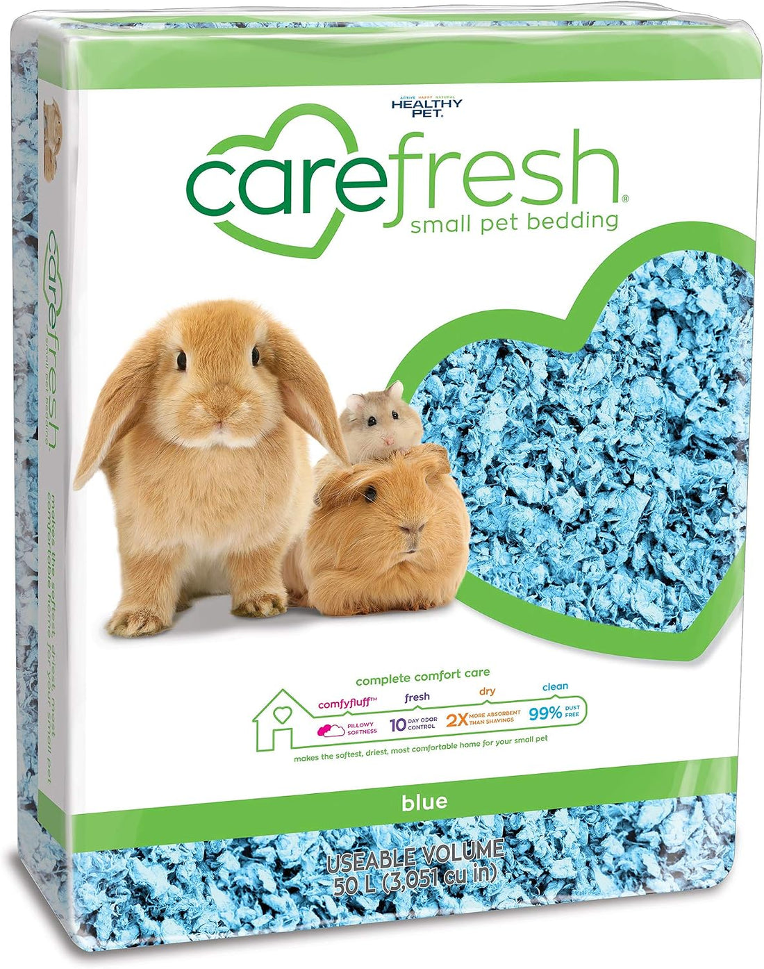 Carefresh White Natural Paper Small Pet Bedding, Odor Control 50L
