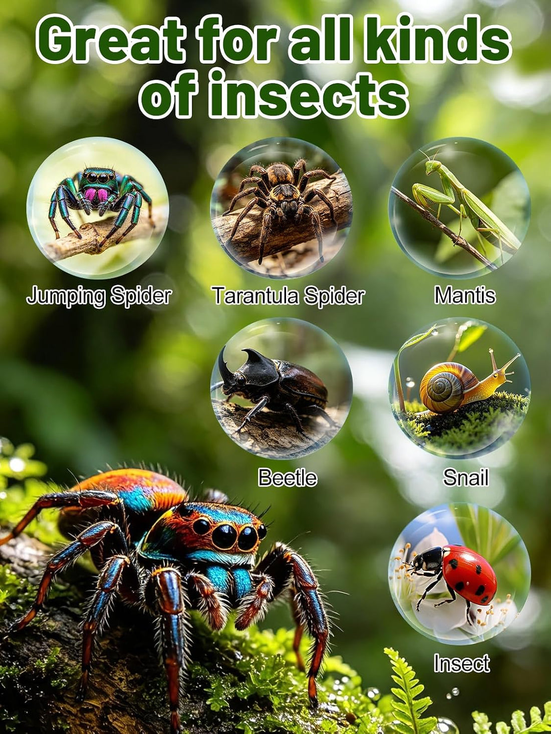 Escape-Proof One-Piece Jumping Spider Enclosure Accessories