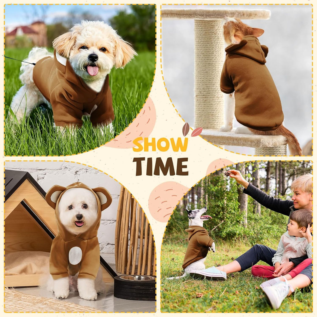 HRTTSY Small Dog Hoodie Soft Warm Fleece Fall Winter Dog Clothes Cute