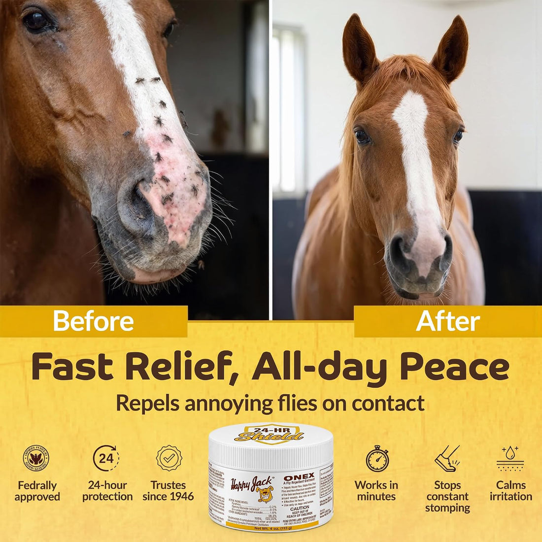 Happy Jack Onex Fly Repellent Ointment, 4 oz