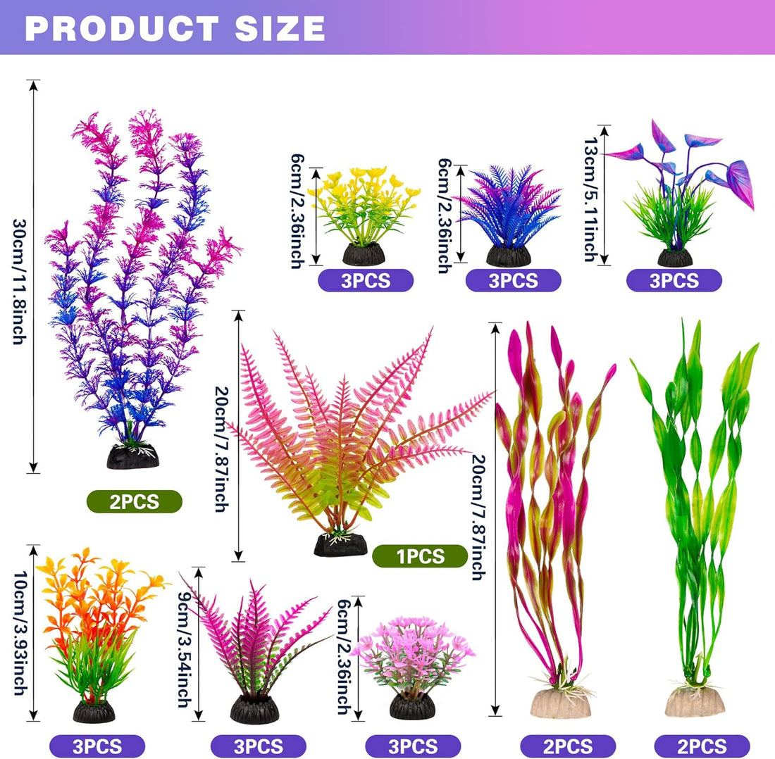 Ameliade Artificial Aquarium Plastic Plants Fish Tank Decorations