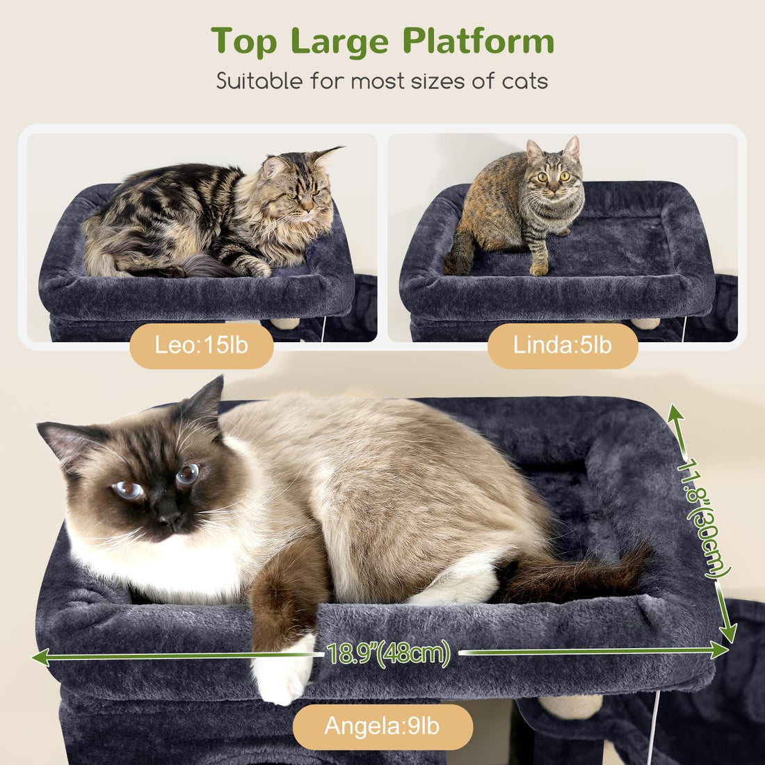 Globlazer F66 Corner Cat Tree, 66in Multi-Level Climbing Tower