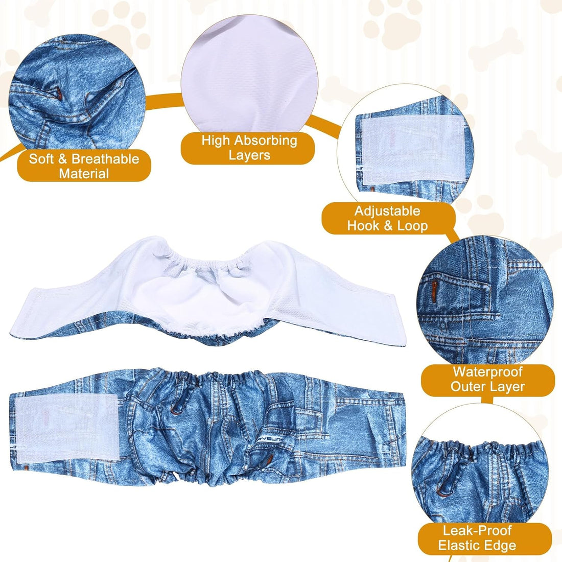 Belly Bands for Male Dogs,3Pcs