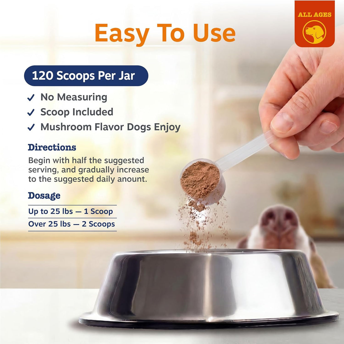 Zesty Paws Turkey Tail Mushroom for Dogs - Organic Mushroom Powder 60g