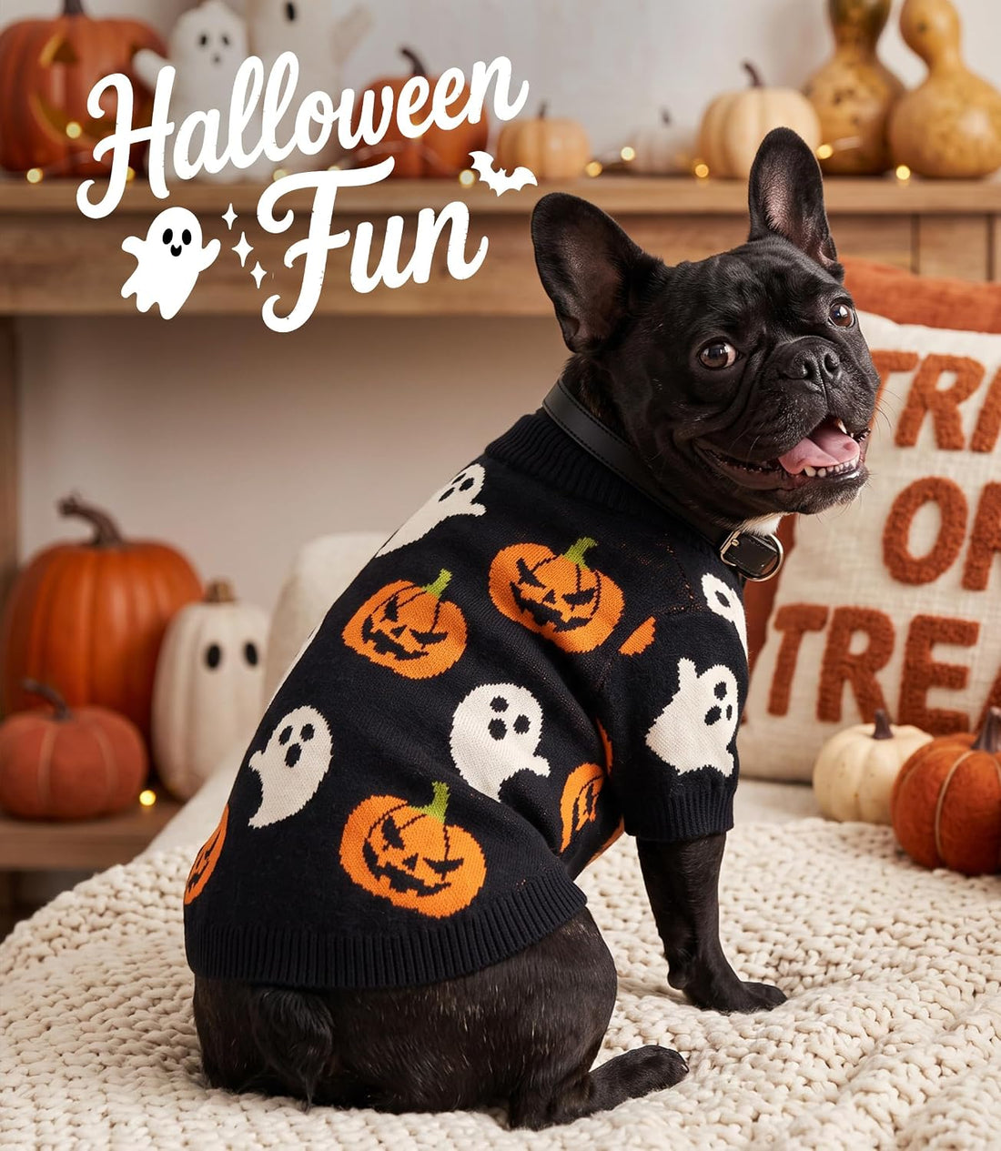 Dog Halloween Sweater Dog Soft Warm Clothes Outfit Halloween Costumes