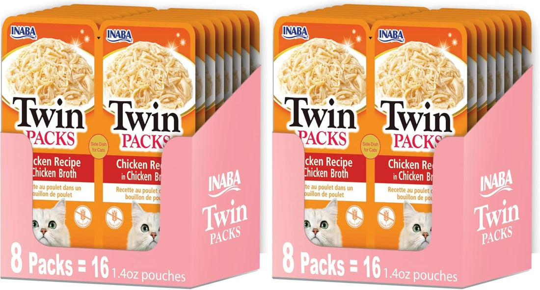 INABA Twin Packs for Cats, Side Dish/Topper Pouch