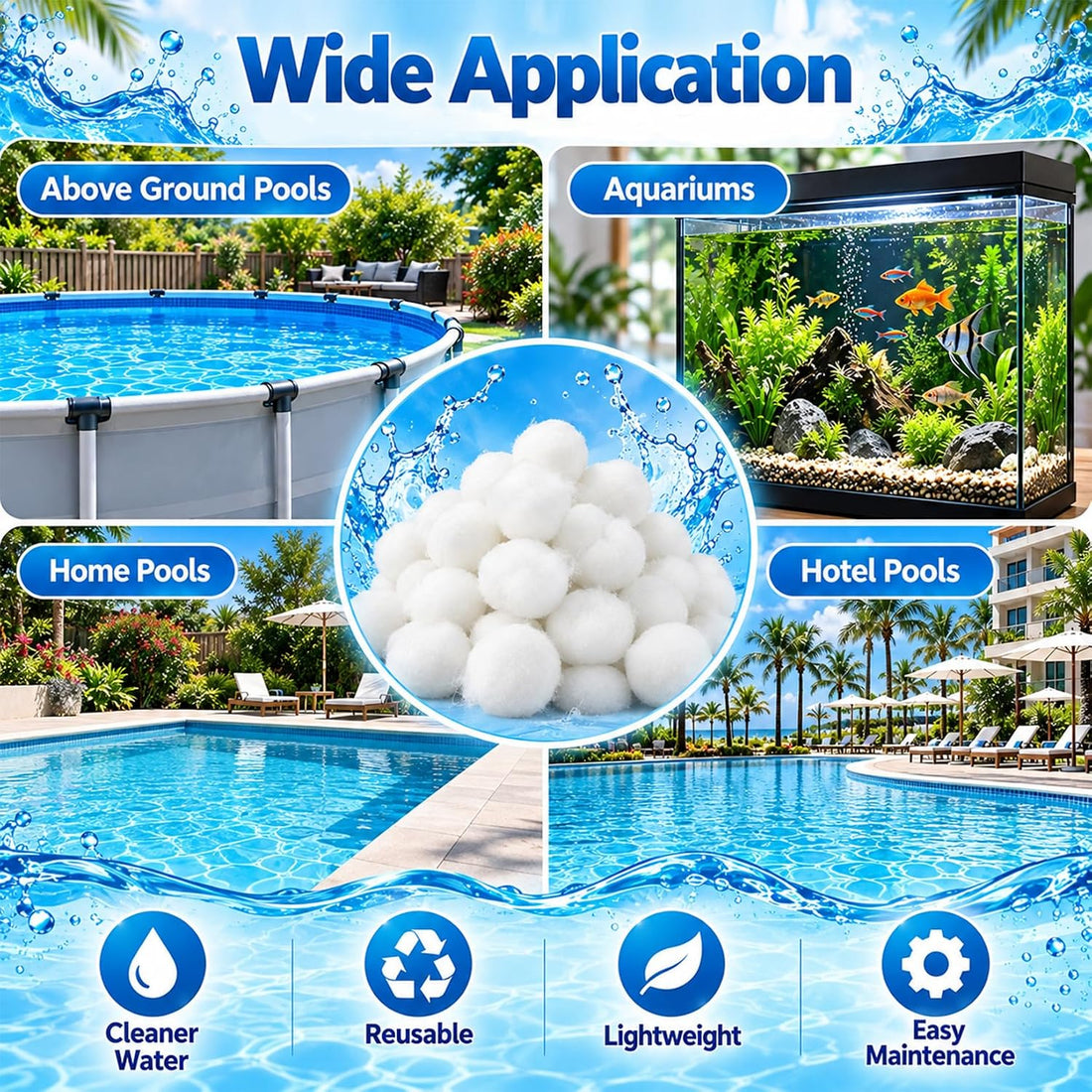 MAQIHAN 2 lbs Pool Filter Balls - Sand Filter Ball