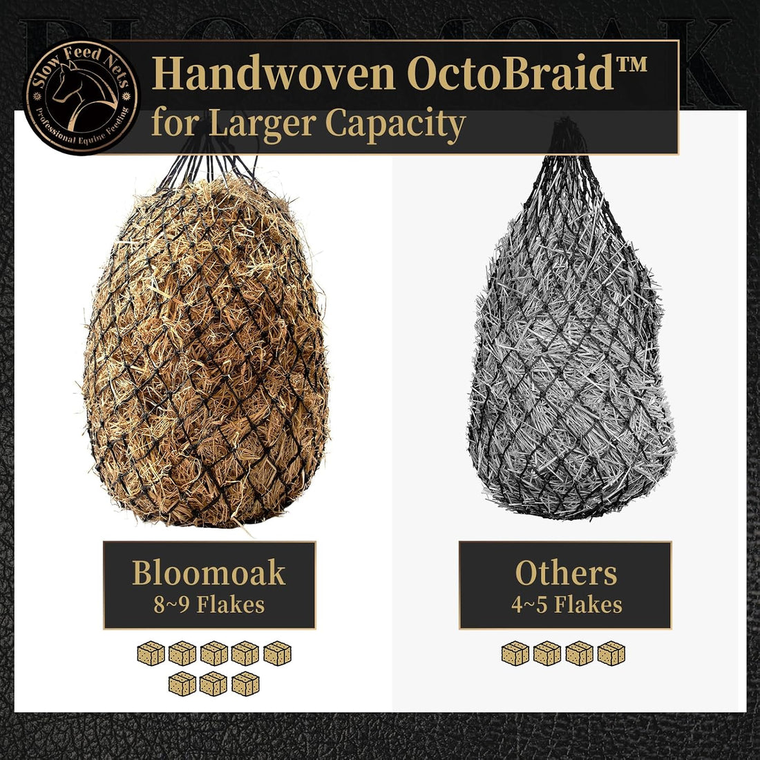 Bloomoak Slow Feed Hay Net for Horses