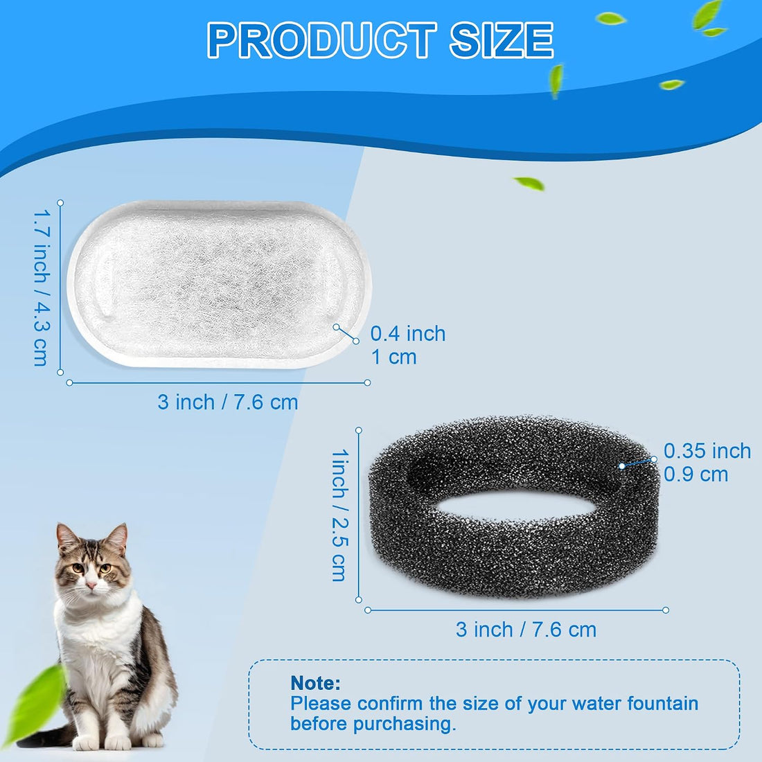 Cat Water Fountain Filters, 20Pack Cat Fountain Replacement Filters