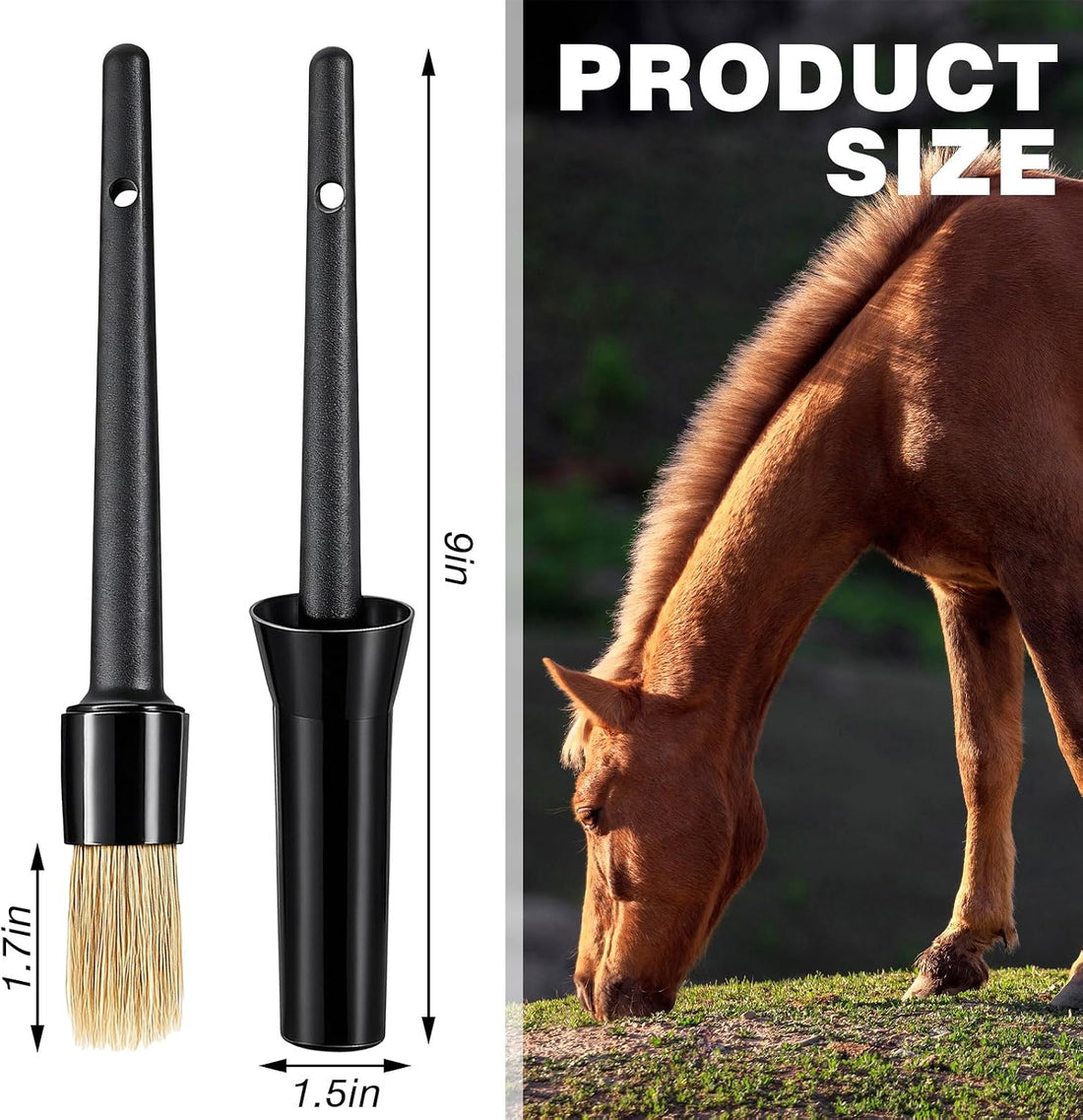 2 Set Hoof Oil Brush with Cap Soft Horse Face Cleaning Brush