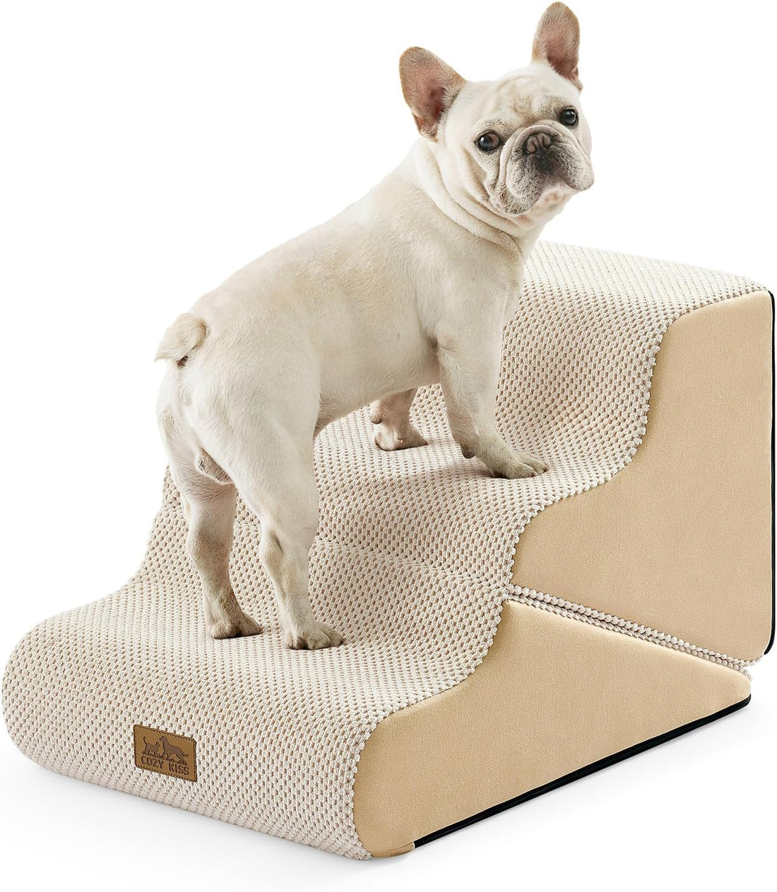COZY KISS Dog Stairs for Small Dogs, 3-Step 2-in-1 Dog Steps,15.7" H