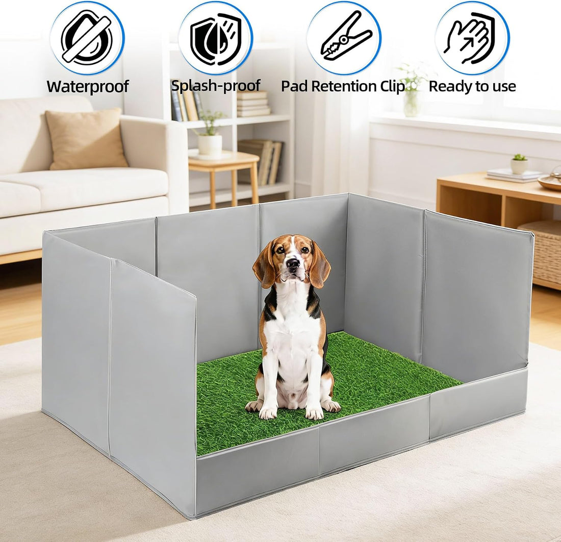 High Walls Dog Pee Pad Holder with Artificial Grass