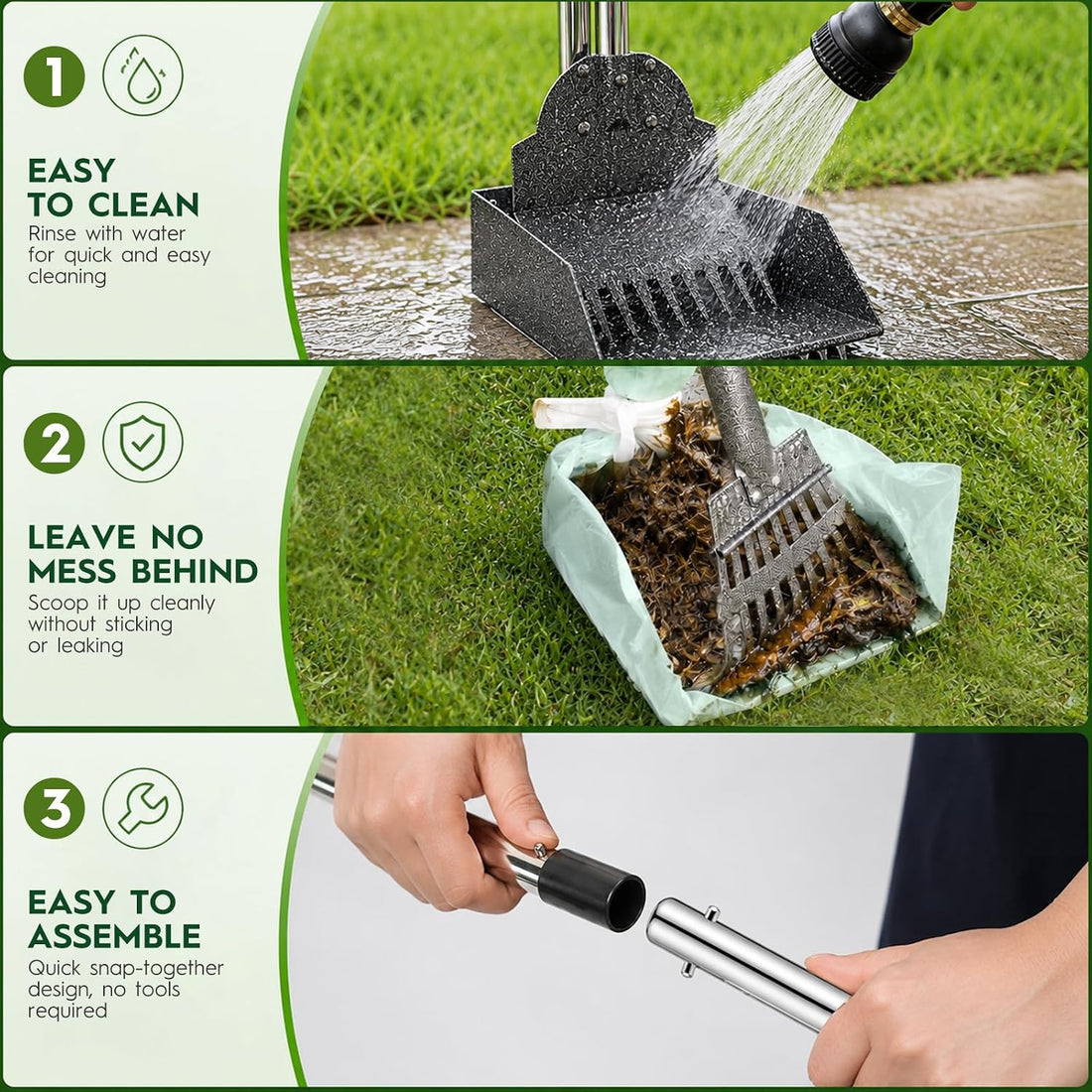 Pooper Scooper,Long Handle Dog Pooper Scooper,No More Bending