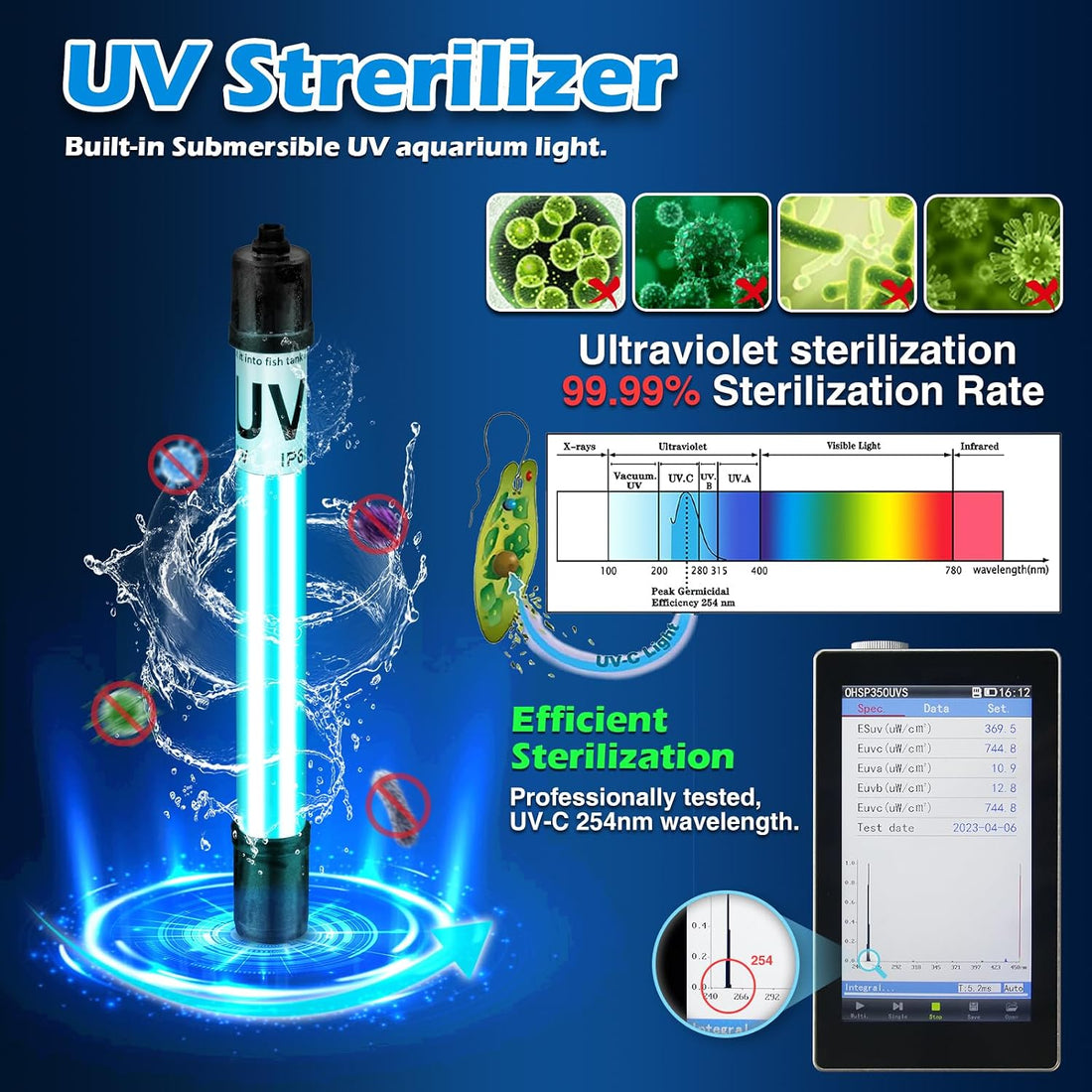 TARARIUM U-V Aquarium Filter for Fish Turtle Tank