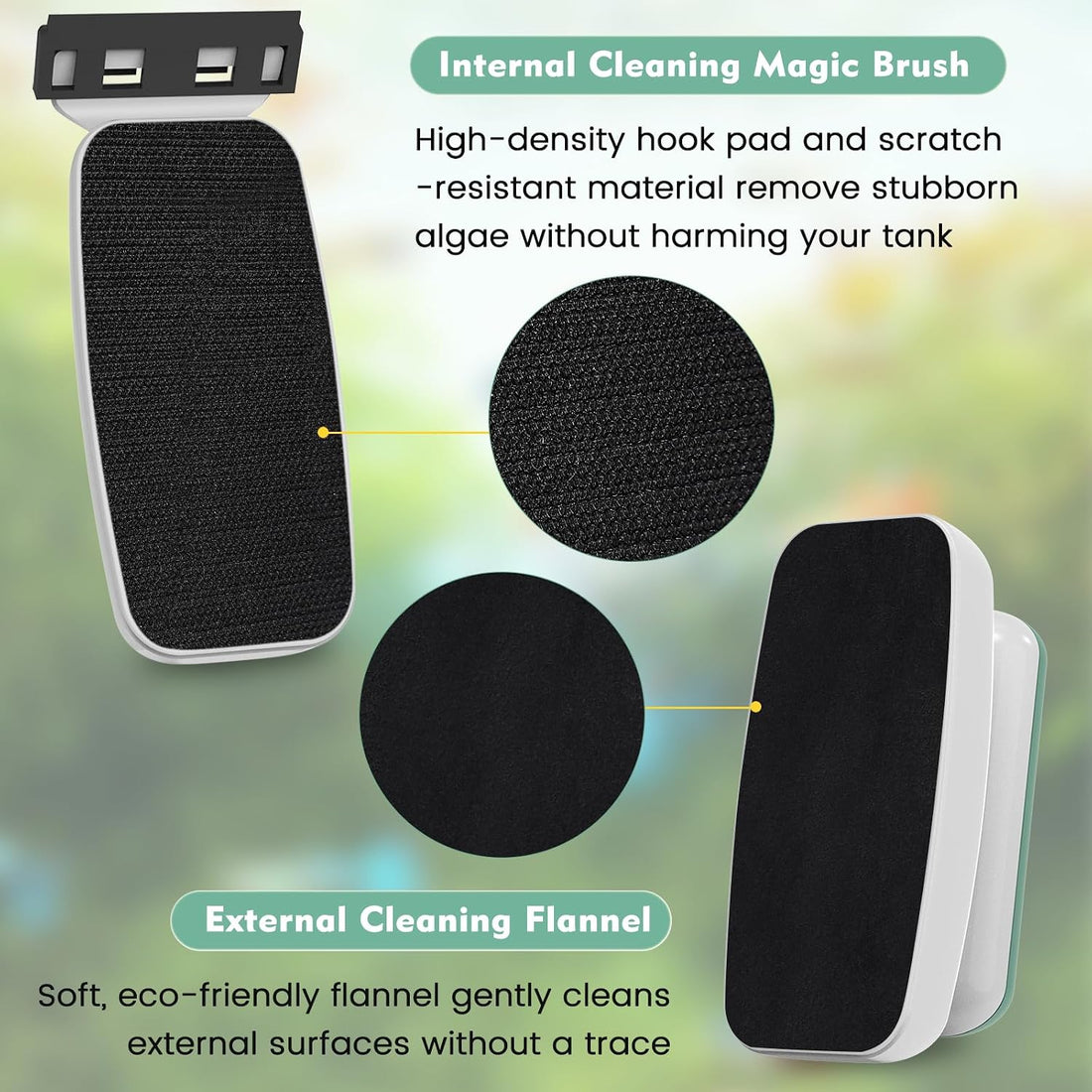 AQQA Magnetic Aquarium Glass Cleaner,Dual Blade Algae Scraper