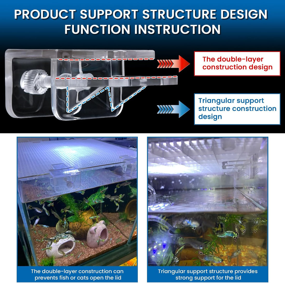 NestBasics Aquarium lid Clips Fish Tank top Cover lid Support Holder
