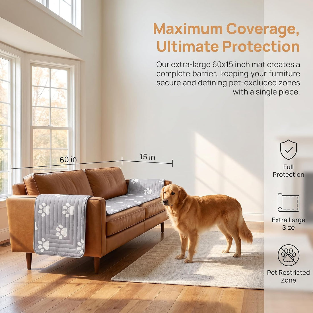Rechargeable Pet Shock Mat, 60x15 Inch, Electronic Training Pad