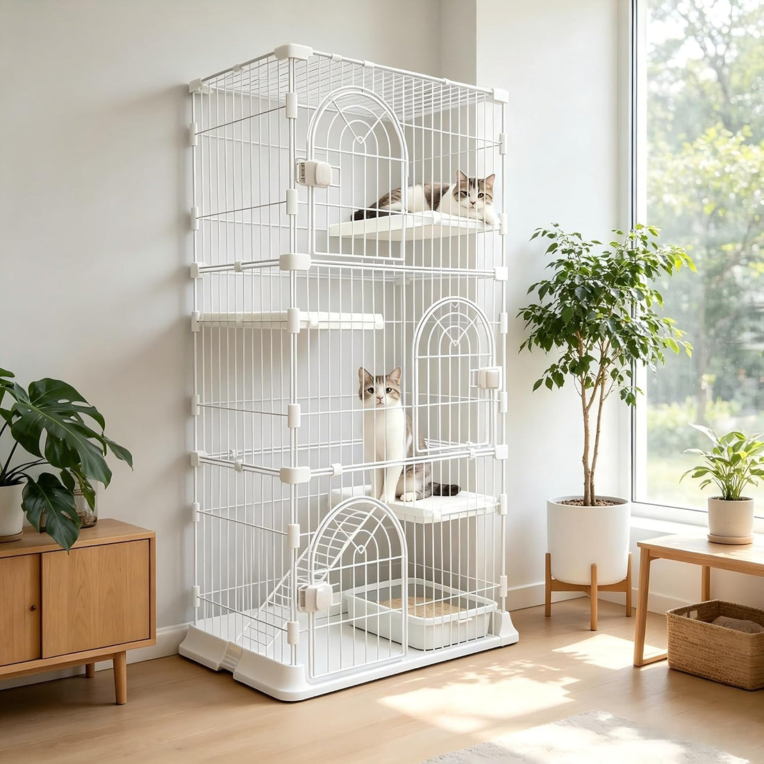 Cat Cage for Indoor Cats, DlY Catio & Cat Playpen with Escape-Proof