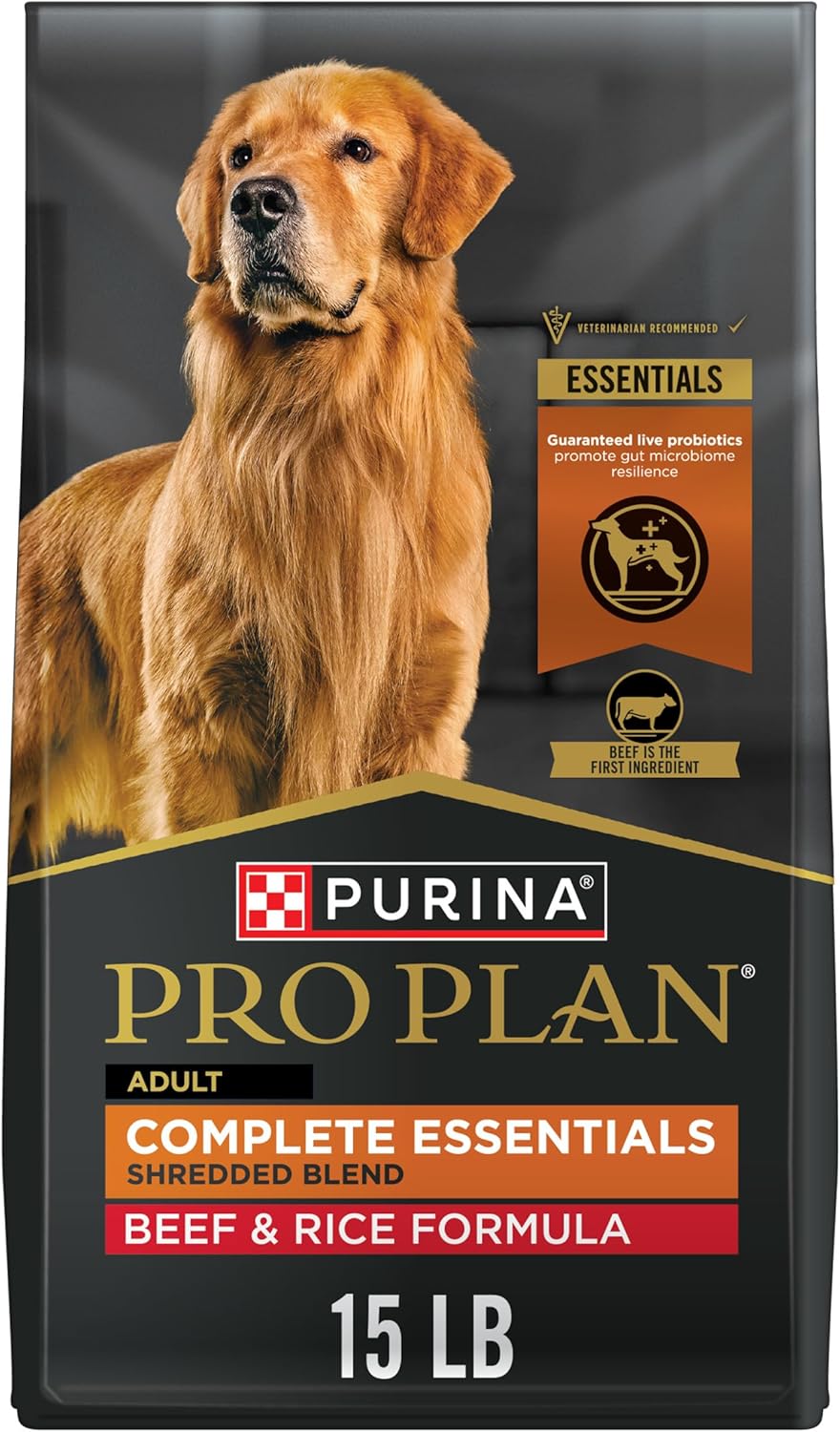 Purina Pro Plan Complete Essentials Shredded Blend Dry Dog Food,15