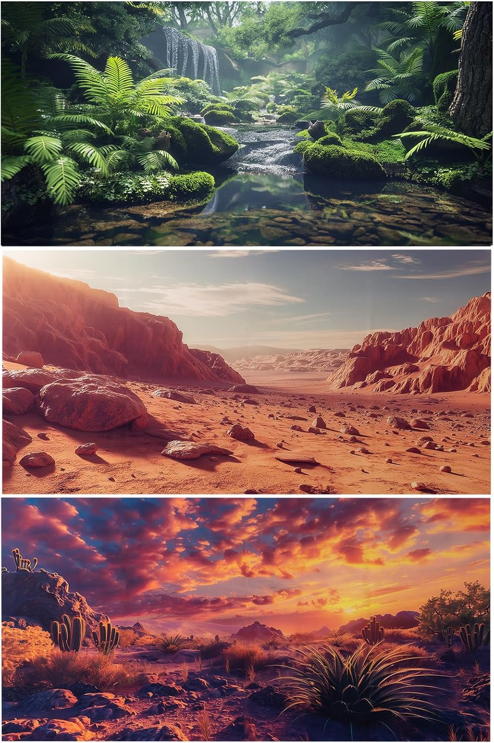 COMSUN 3 Pack Terrarium Background